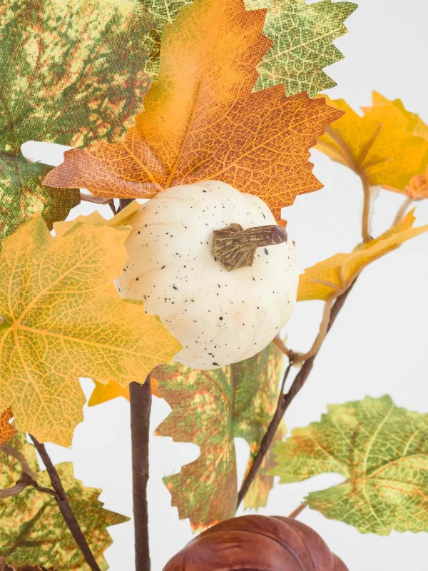 Ветка декоративная, 60 см, Тыквы с шишками и листьями, Autumn fusion, image-4