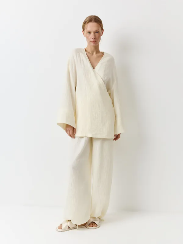 Рубашка женская, домашняя, с длинным рукавом, Allison, image-2