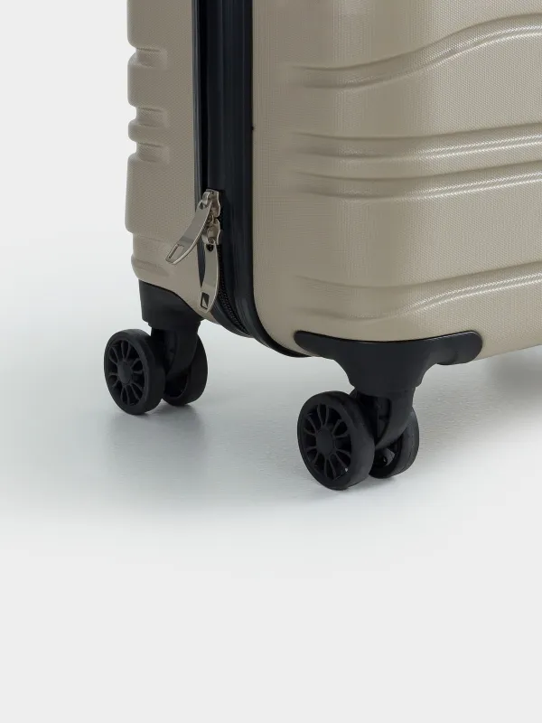 Чемодан S, 39х22х55 см, 2,7 кг, пластик, бежевый, Travel comfort, image-8