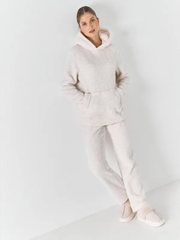 Брюки женские, искусственный мех молочные, Kiriana, image-3