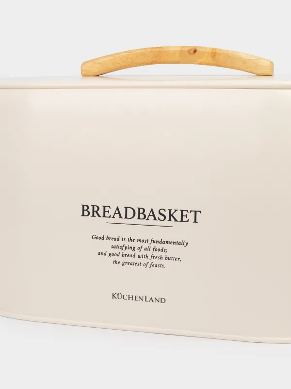 Хлебница, 33х23х18 см, металл/дерево, овальная, молочная, Course, image-6