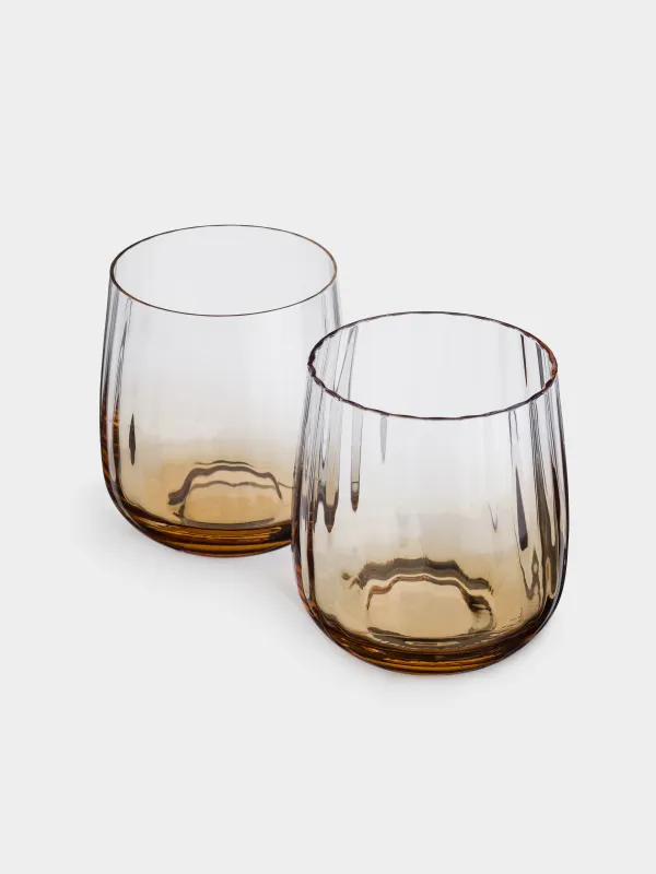 Стакан, 10 см, 460 мл, 2 шт, стекло, коричневый градиент, Felino, image-1