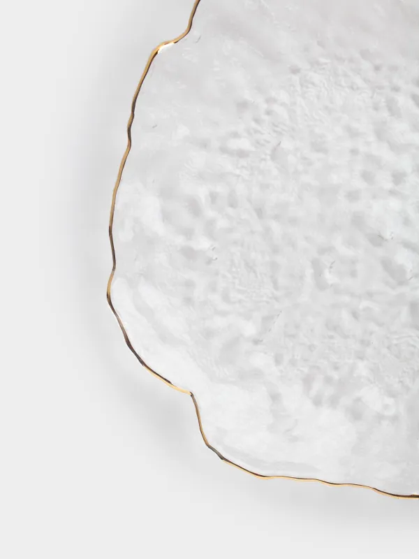 Блюдо, 30 см, стекло, с золотистым кантом, Nautilus gold, image-5