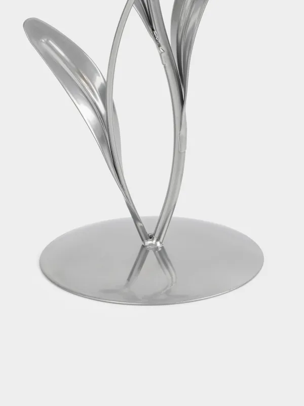 Подсвечник, 26 см, для чайной свечи, стекло/металл, серебристый, Цветок, Fantastic flowers, image-3