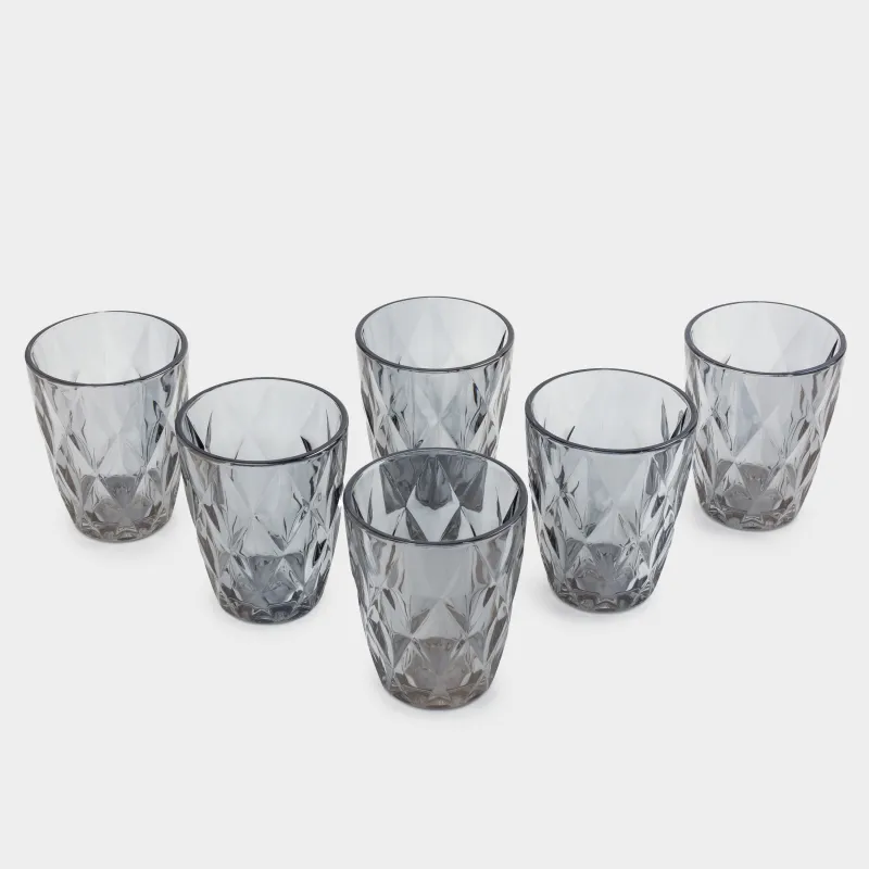 Стакан, 10 см, 270 мл, 6 шт, стекло Р, серый, Rhomb color, image-2
