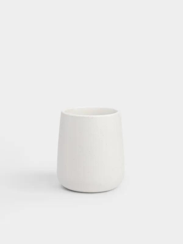 Стакан для ванной комнаты, 10 см, фарфор P, белый, в крапинку, Delicia, image-0