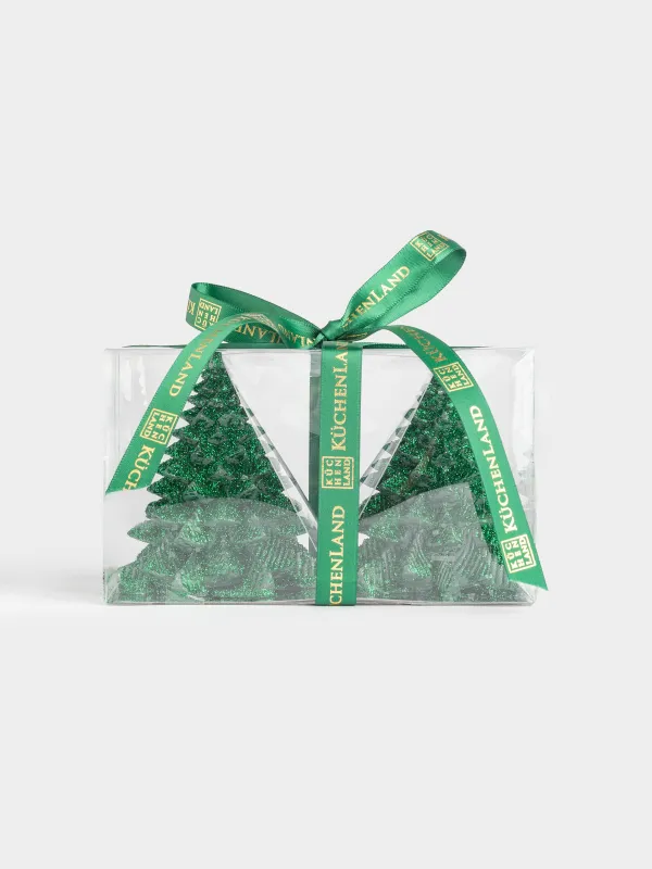 Свеча, 7x9 см, 2 шт, с блестками, зеленая, Елка, Fir candle, image-3