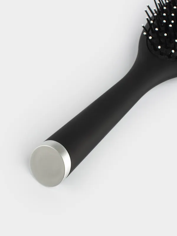 Расческа массажная для волос, 23 см, пластик, черная, B&W, image-4