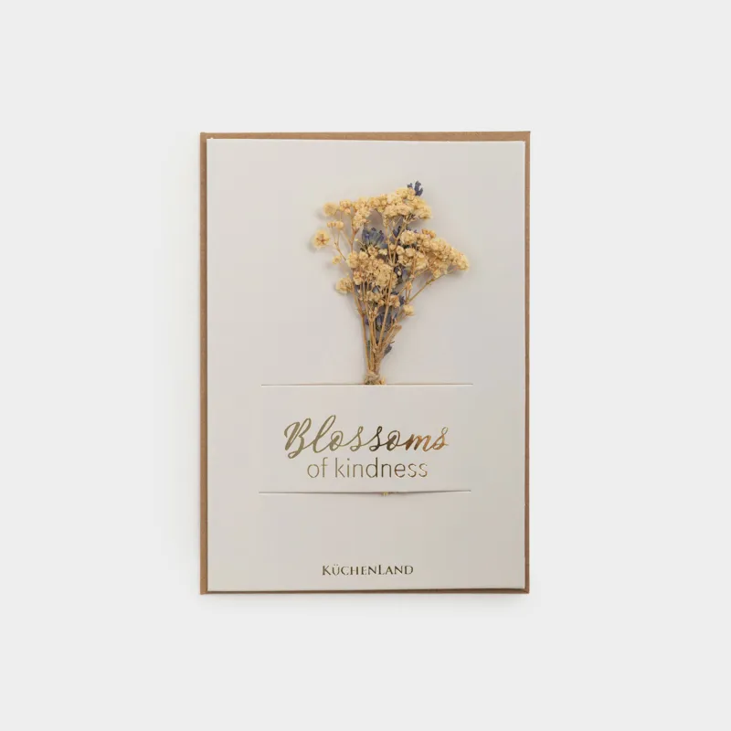 Открытка подарочная, 12х17 см, бумага, бежевая, Сухоцветы, Congrats