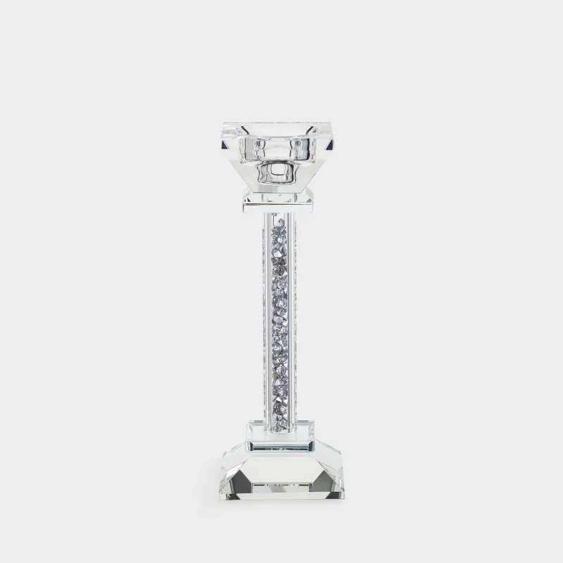 Подсвечник, 20 см, для чайной/тонкой свечи, Lux crystal