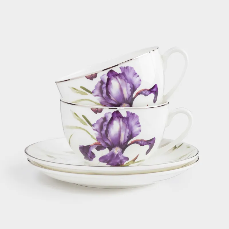 Пара чайная, на 2 персоны, 300 мл, Ирис, Antarctica Flowers