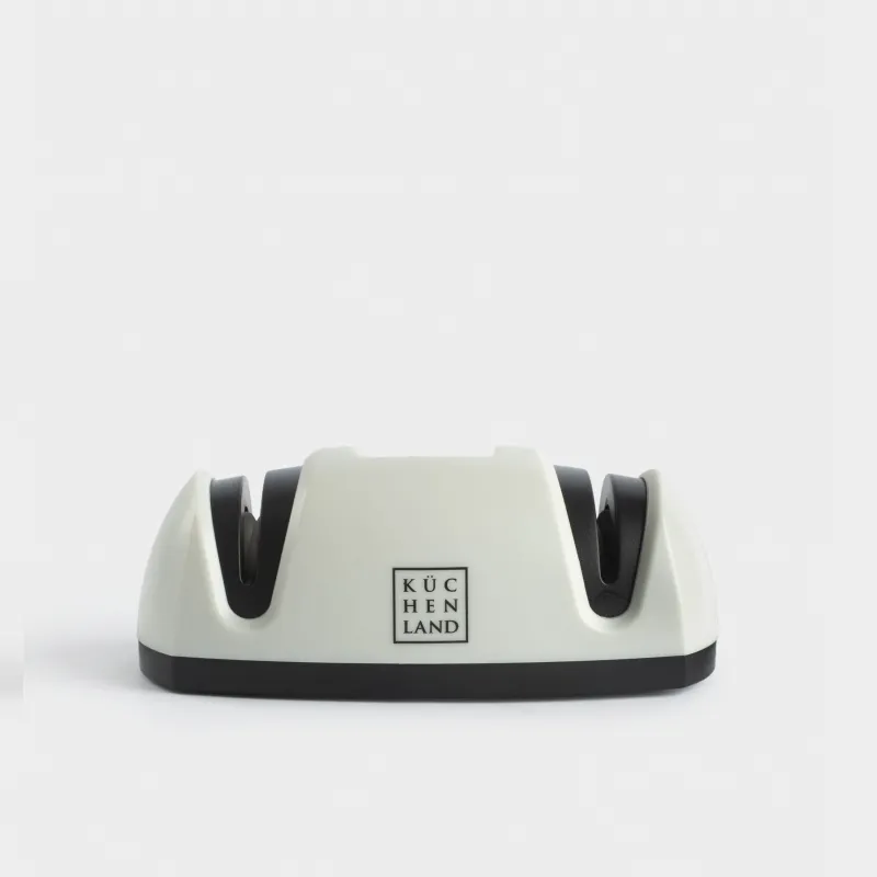 Точило для ножей, 11 см, два этапа заточки, пластик/керамика, черно-белое, Grinding