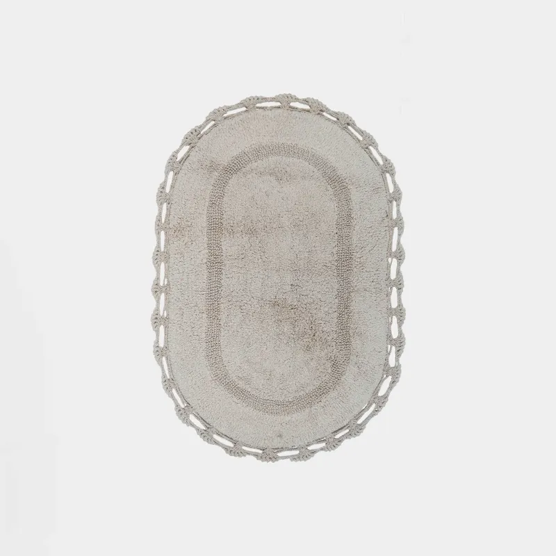 Коврик, 60x100 см, овальный, хлопок, бежевый, Кружево, Knit