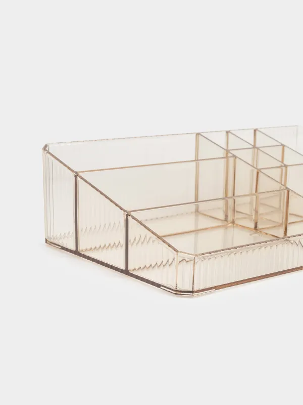 Органайзер для косметики, 29х17 см, 9 отд, пластик, янтарный, Ribby color, image-2