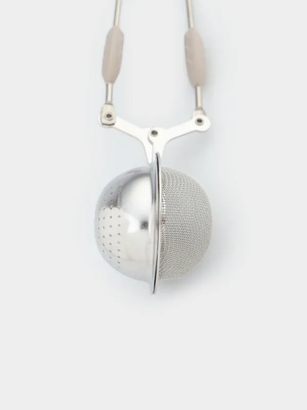 Сито для заваривания чая, 18 см, сталь/силикон, серебристо-бежевое, Шар, Ball, image-3