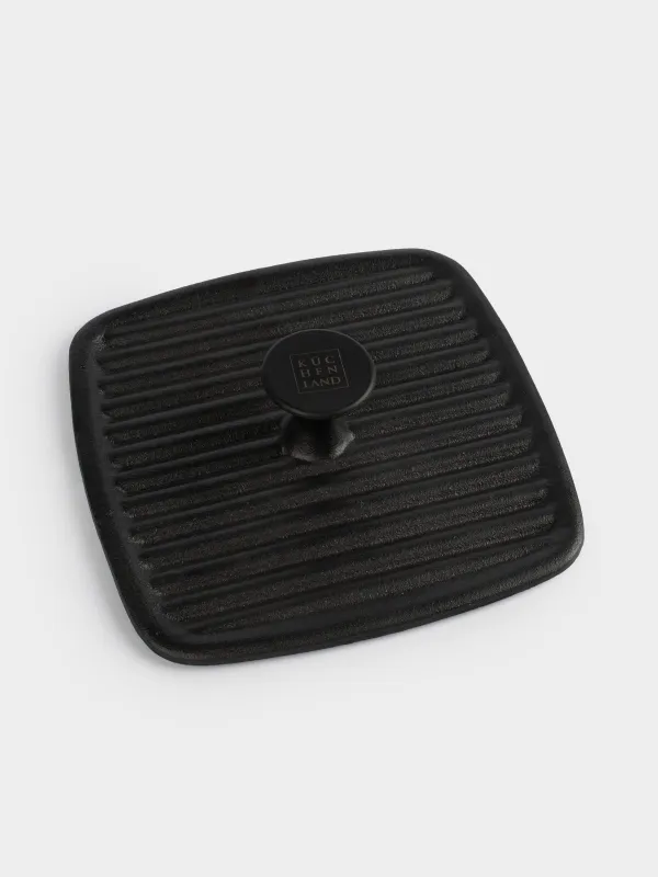 Крышка-пресс для гриля, 23 см, чугун, квадратная, черная, Authentic, image-6