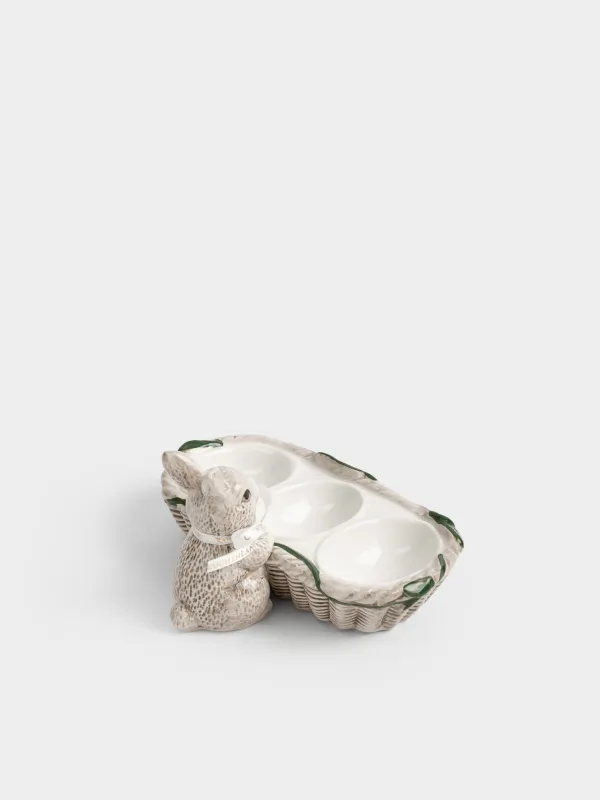 Блюдо пасхальное, 15х8 см, 3 отд, керамика D, молочно-коричневое, Кролик, Easter lace, image-4