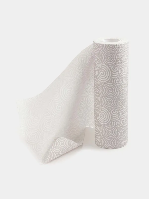 Полотенца рулонные, 25х25 см, 50 шт, целлюлоза, серые, Завитки, Roll, image-1