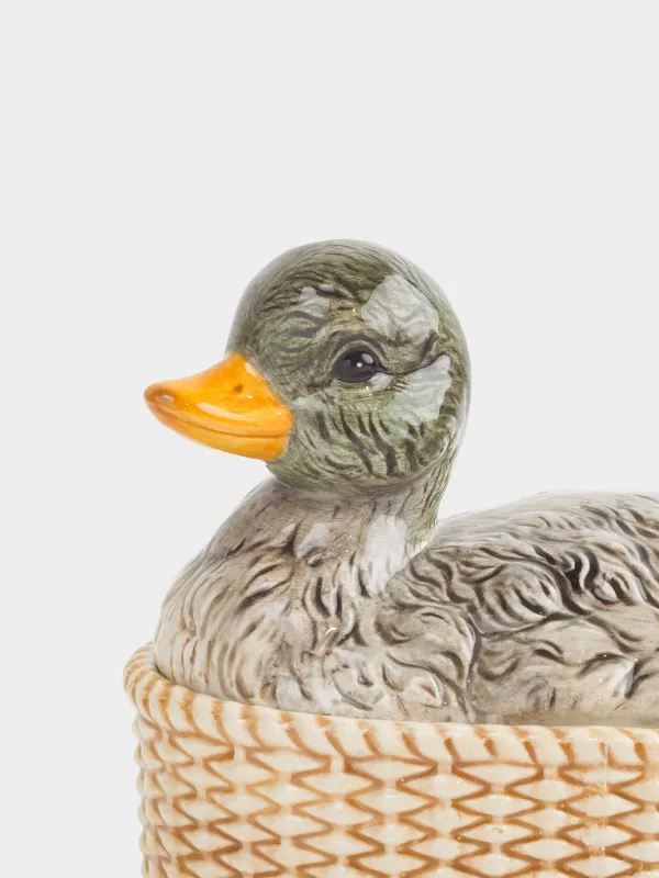 Емкость для хранения, 17х16 см, 600 мл, керамика, Утка на корзине, Duck, image-3