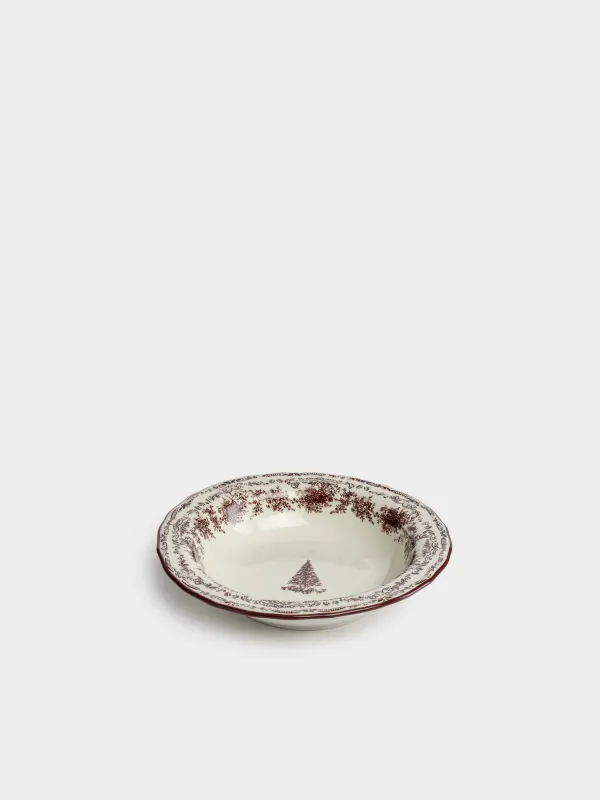 Тарелка суповая, 21x5 см, Шишки и цветы, Pine lace, image-2