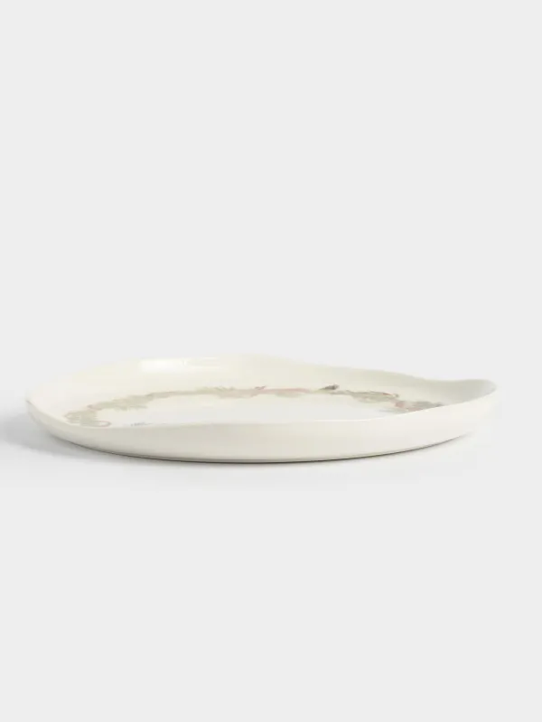 Тарелка обеденная, 26 см, фарфор N, белая, Шишки и рябина, Rowan delice, image-3