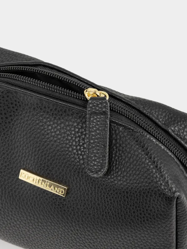 Косметичка, 18х12 см, полиуретан, черная, Force, image-4