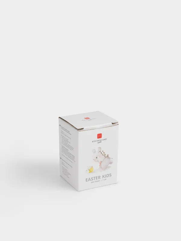 Подставка для яйца, детская, 7 см, фарфор N, белая, Кролик с цыпленком, Easter kids, image-2