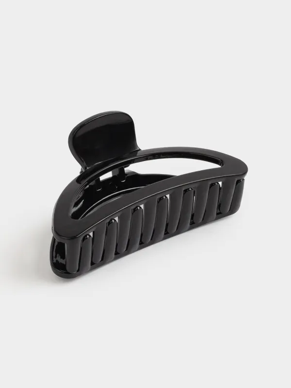 Заколка для волос, 9 см, пластик, черная, Крабик, Basic, image-4