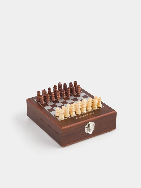 Набор настольных игр, 17х15 см, карты/кости/шахматы, дерево/пластик, Sabal, image-2