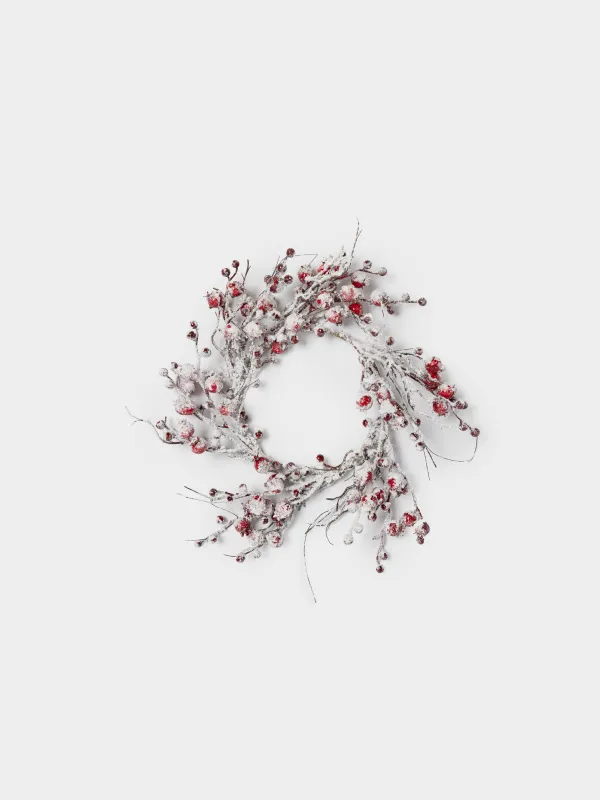 Венок рождественский, 40 см, Красные ягоды, Red berry, image-0