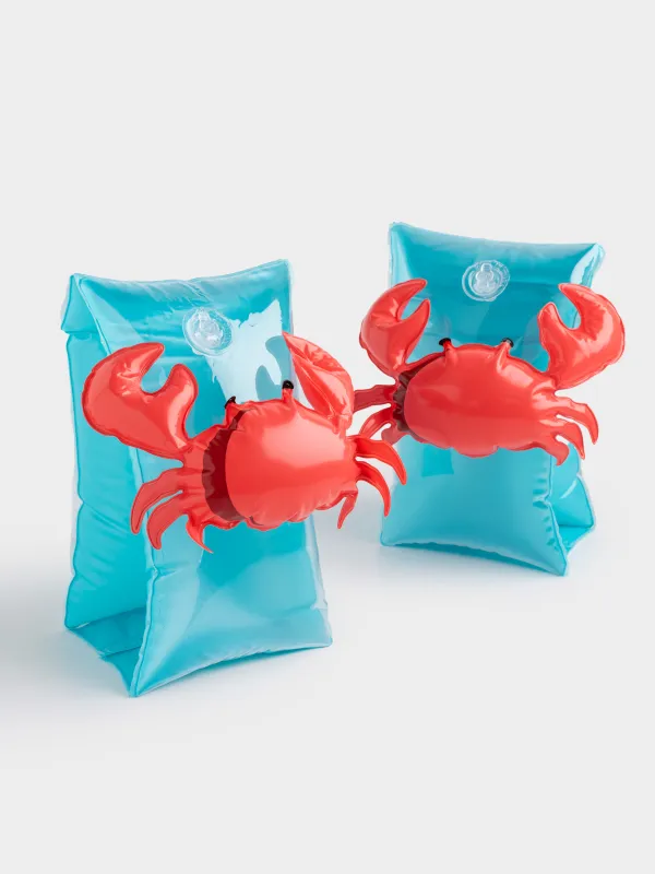 Нарукавники детские, 20х16 см, надувные, ПВХ, красно-глубые, Краб, Aquatic game, image-2