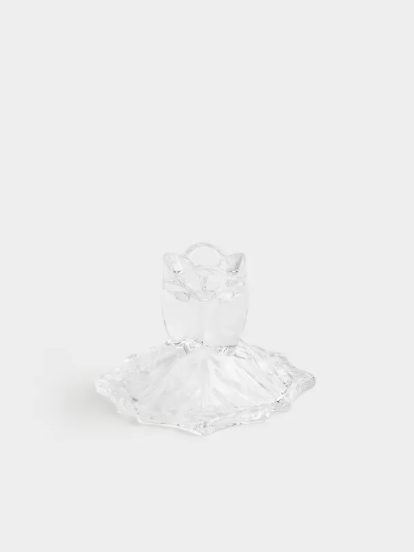 Подсвечник, 9x7 см, для тонкой свечи, стекло Р, Цветок, Fleur, image-0