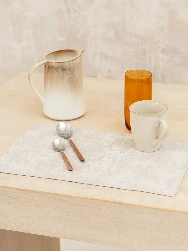 Салфетка под приборы, 30х45 см, полиэстер, прямоугольная, бежевая, Jacquard, image-1