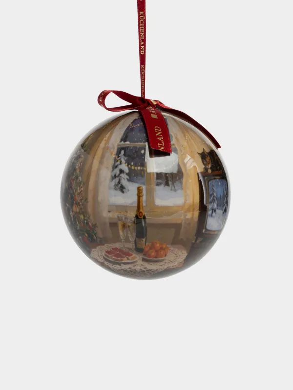 Игрушка елочная, 10 см, Шар, Советские времена, Ball print, image-1