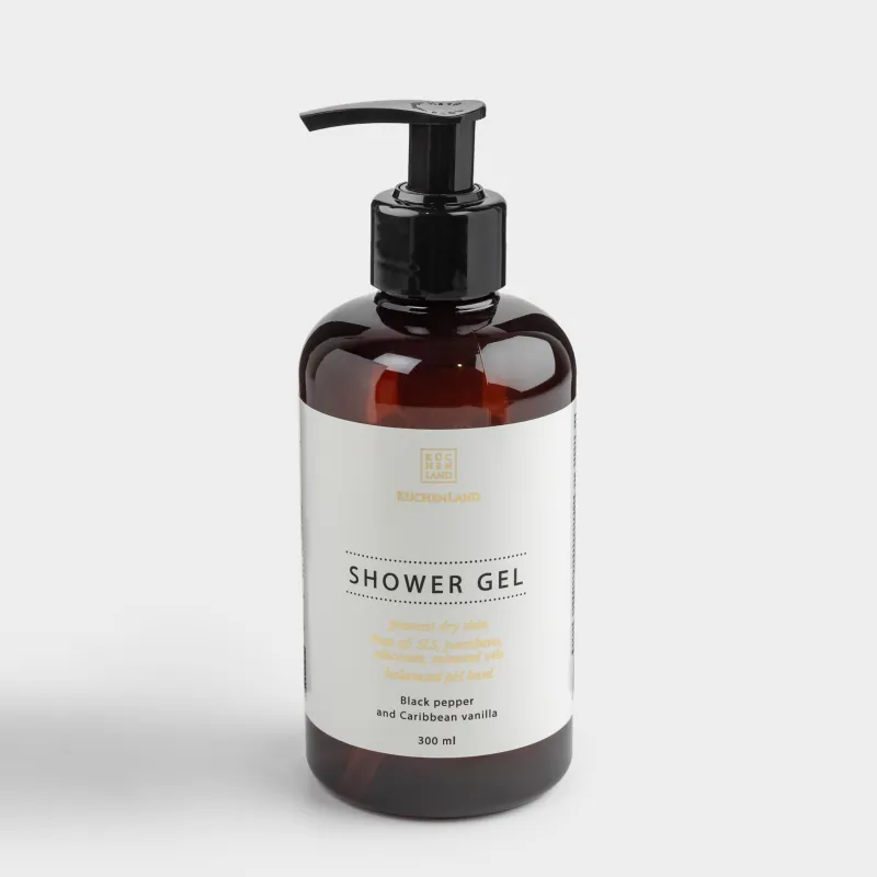 Гель для душа, 300 мл, питательный, Черный перец/Карибская ваниль, Perfect care