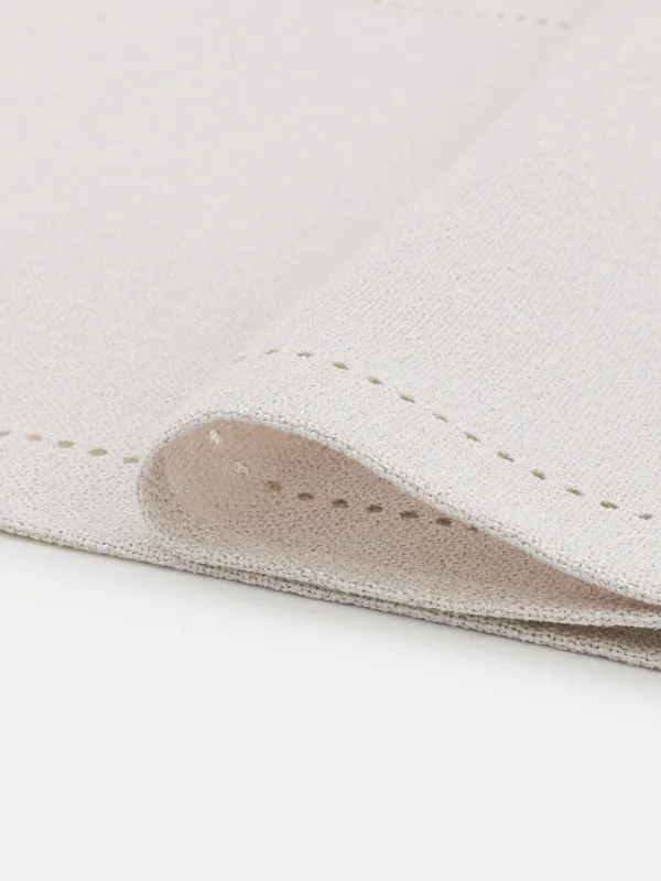 Дорожка настольная, 40х160 см, полиэстер, серебристо-кремовая, Hemstitch, image-1