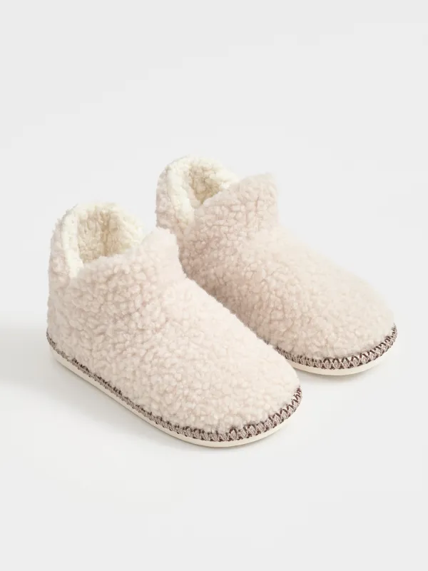 Тапочки домашние, высокие, молочные, Cozy winter, image-5