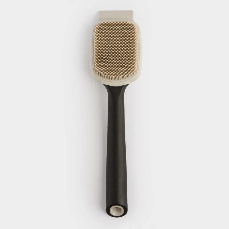 Щетка-скребок для мытья на кухне, 23 см, силикон/нейлон, серо-черная, Black clean