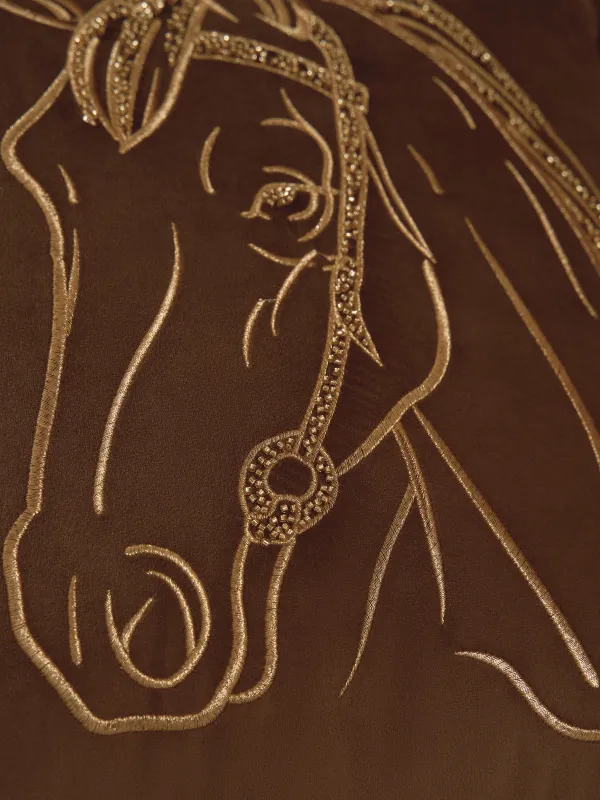 Подушка декоративная, 45х45 см, с бисером, Лошадь, Horse, image-4