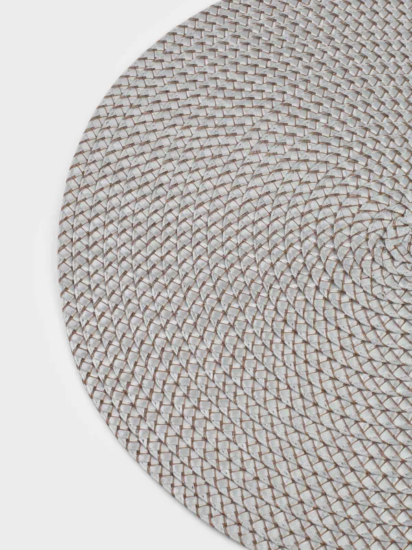 Салфетка под приборы, 38 см, полипропилен/ПЭТ, круглая, серебристая, Circle braid, image-2