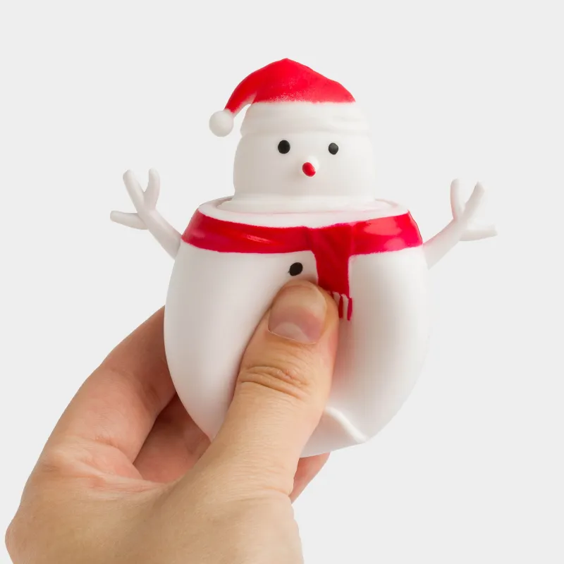 Игрушка-антистресс, 10 см, полиуретан, белая, Снеговик с шарфом, Antistress, image-0