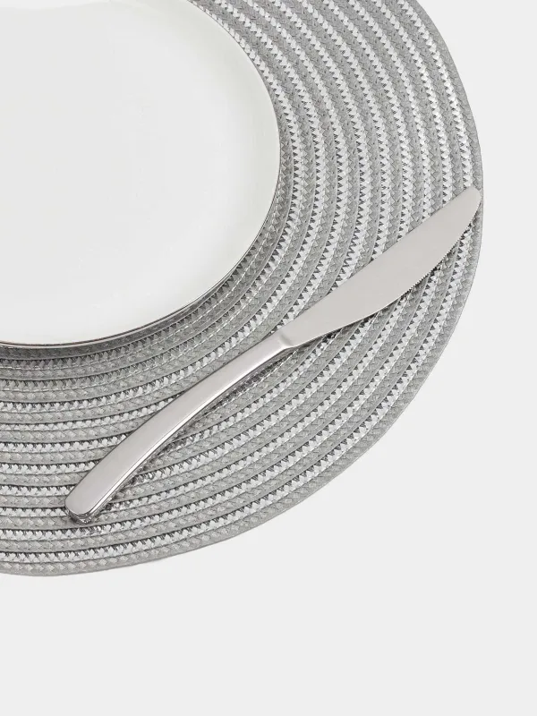 Салфетка под приборы, 38 см, полипропилен, круглая, серебристая, Circle, image-2