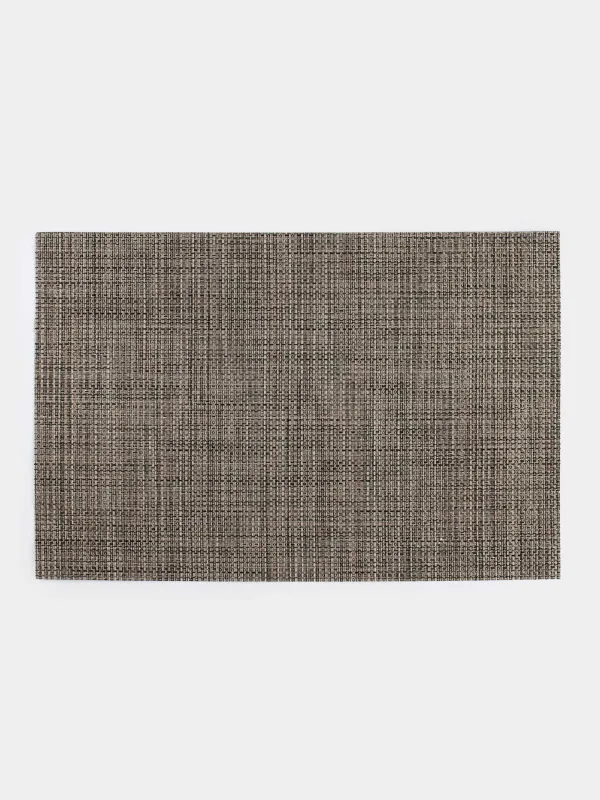 Салфетка под приборы, 30x45 см, ПВХ, прямоугольная, коричневая, Золотистая нить, Solid, image-0