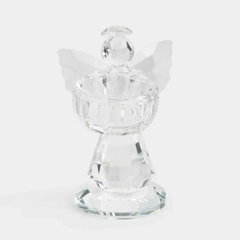 Подсвечник, 8х12 см, для чайной свечи, кристальное стекло, Ангел, Angel figurine