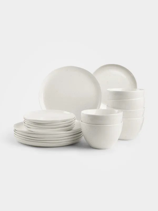 Сервиз обеденный, 6 перс, 18 пр, фарфор N, молочный, Точки, Boho, image-0