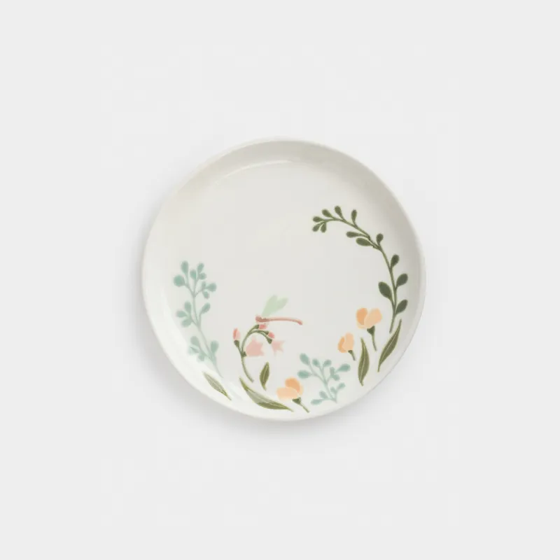 Тарелка закусочная, 21 см, керамика D, молочная, Полевые цветы, Meadow speckled