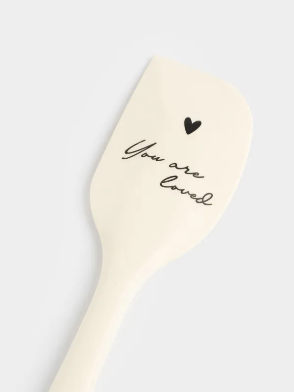 Лопатка-шпатель, 27 см, силикон, молочная, You are loved, Amour, image-2