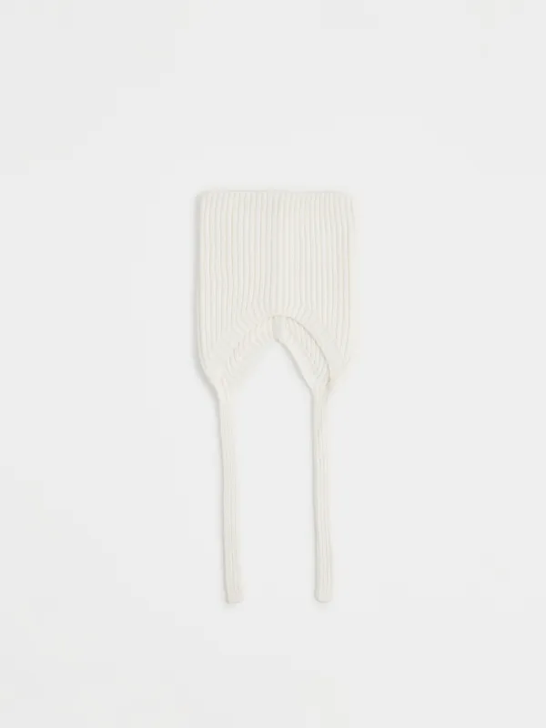 Шапка детская, единый размер, с завязками, вискоза/полиэстер/нейлон, экрю, Ушки, Knitting, image-3