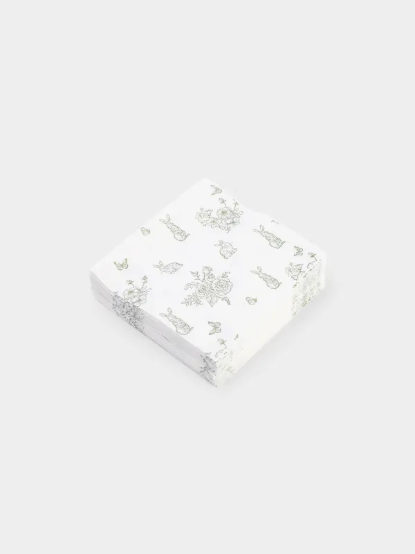 Салфетки бумажные, 21х21 см, 20 шт, Easter lace, image-1