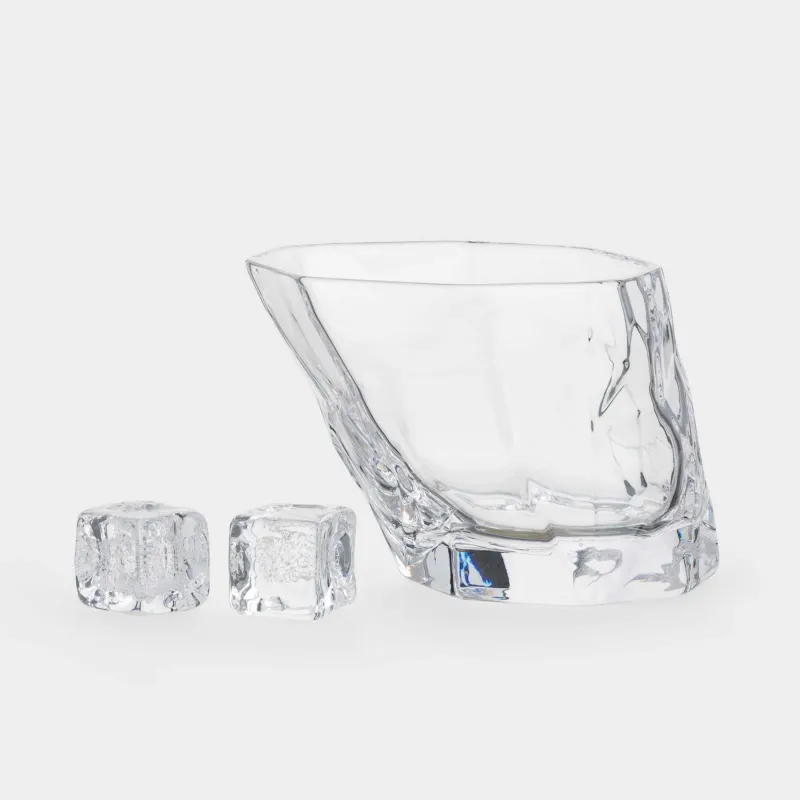 Набор для виски, 1 перс, 3 пр, стаканы/кубики, кристальное стекло, Concave